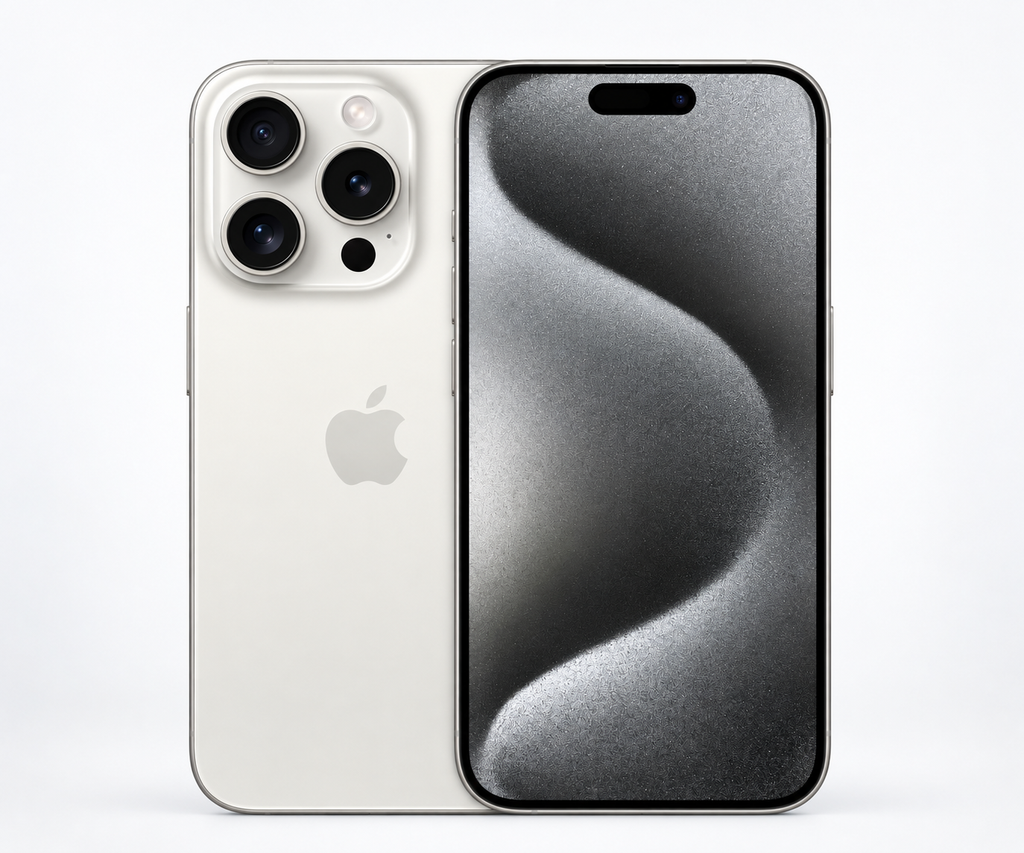 ホワイトチタニウムのiPhone 16 Proをイメージした画像